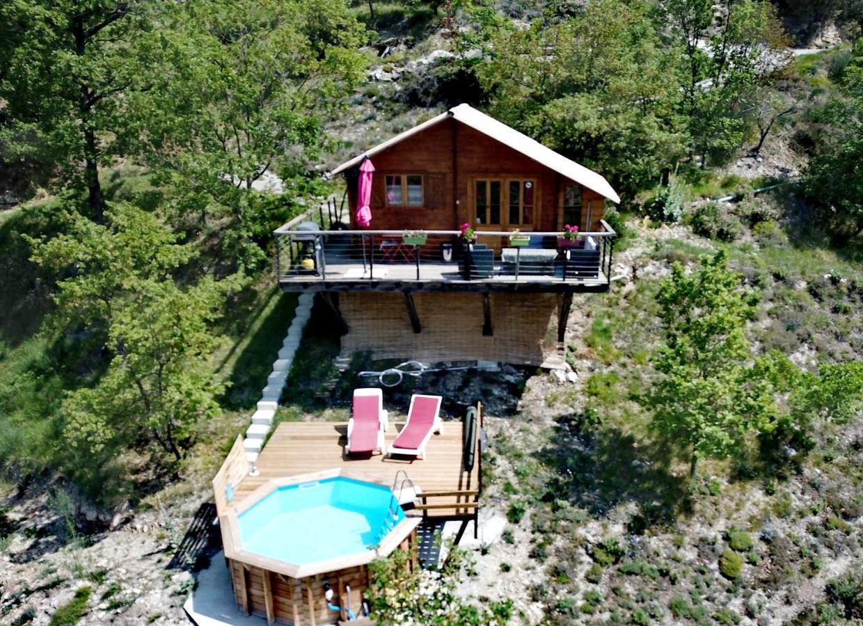 Chalet Sur Pilotis Avec Piscine Privee Villa Lucéram Exterior foto